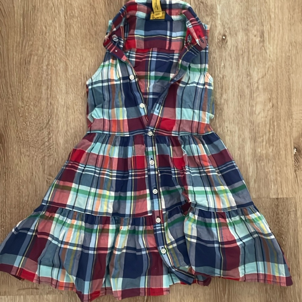 Toddler Girls Polo Ralph Lauren Plaid Madras Shirtdress size 5